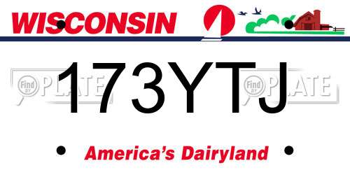 173YTJ Wisconsin License Plate