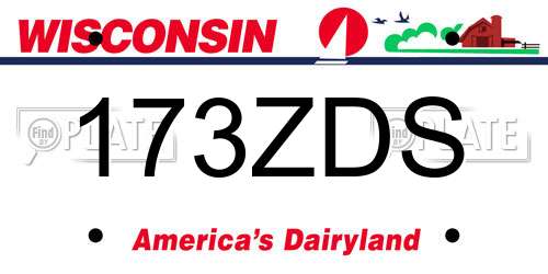 173ZDS Wisconsin License Plate