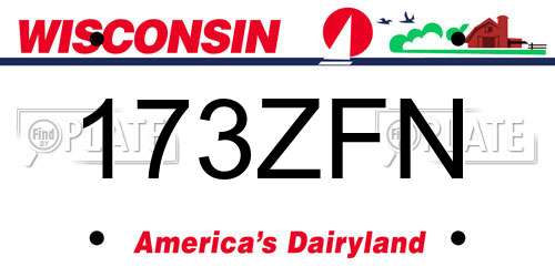 173ZFN Wisconsin License Plate