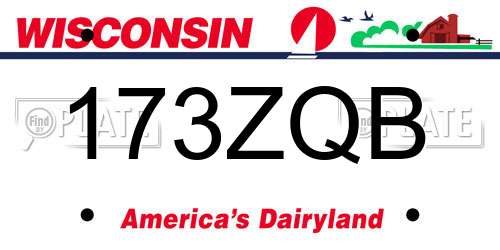 173ZQB Wisconsin License Plate