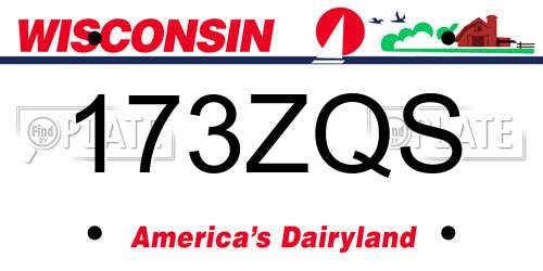 173ZQS Wisconsin License Plate