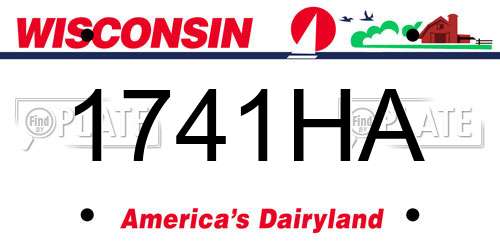 1741HA Wisconsin License Plate