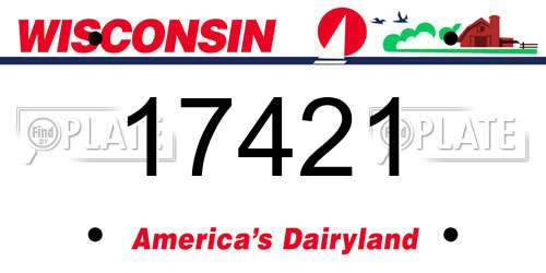 17421 Wisconsin License Plate