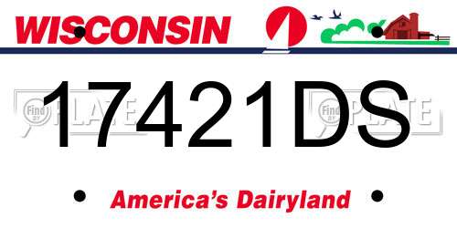 17421DS Wisconsin License Plate