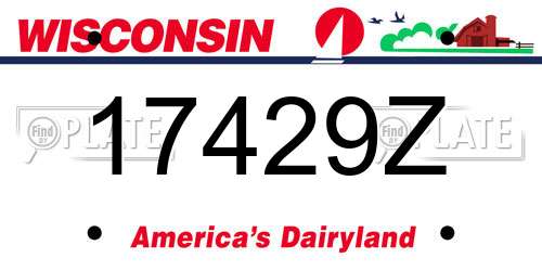 17429Z Wisconsin License Plate