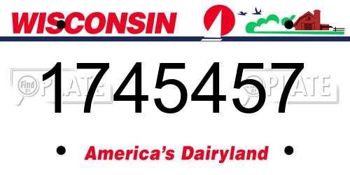 1745457 Wisconsin License Plate