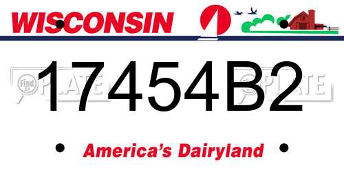17454B2 Wisconsin License Plate
