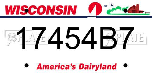 17454B7 Wisconsin License Plate