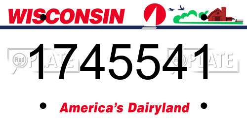1745541 Wisconsin License Plate