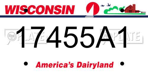 17455A1 Wisconsin License Plate
