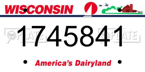 1745841 Wisconsin License Plate