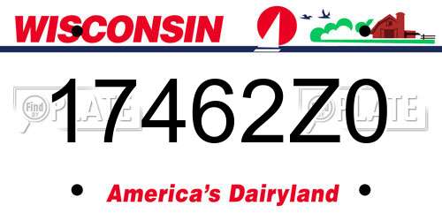 17462Z0 Wisconsin License Plate
