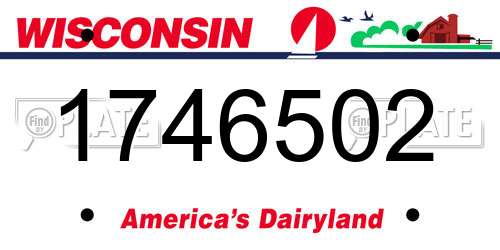 1746502 Wisconsin License Plate