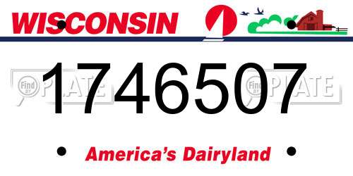1746507 Wisconsin License Plate