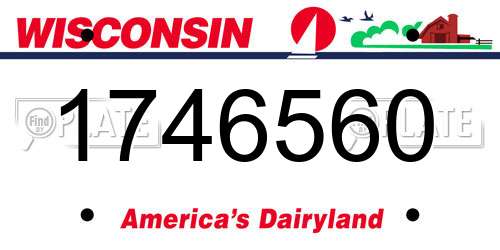 1746560 Wisconsin License Plate