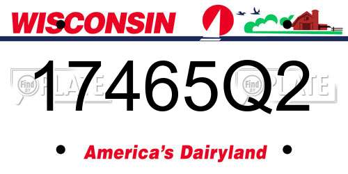 17465Q2 Wisconsin License Plate