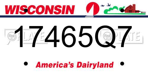17465Q7 Wisconsin License Plate