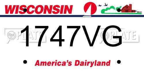 1747VG Wisconsin License Plate