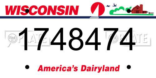 1748474 Wisconsin License Plate