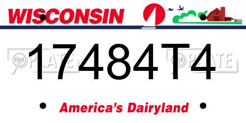 17484T4 Wisconsin License Plate
