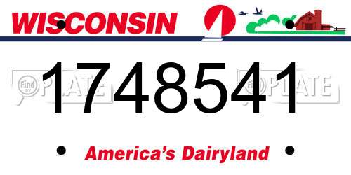 1748541 Wisconsin License Plate