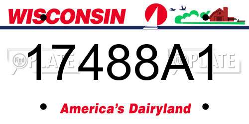 17488A1 Wisconsin License Plate