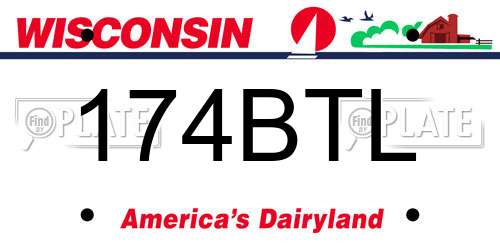 174BTL Wisconsin License Plate