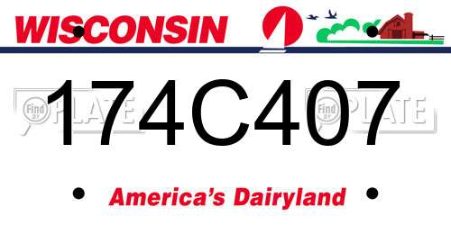 174C407 Wisconsin License Plate