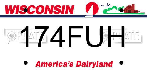 174FUH Wisconsin License Plate