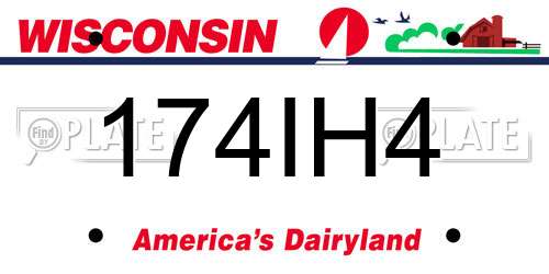174IH4 Wisconsin License Plate