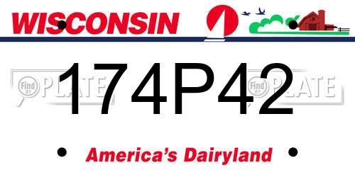 174P42 Wisconsin License Plate