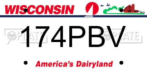 174PBV Wisconsin License Plate