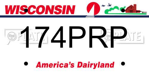 174PRP Wisconsin License Plate