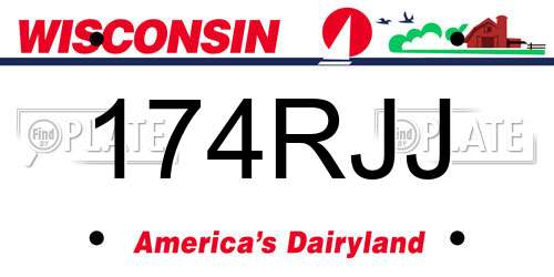 174RJJ Wisconsin License Plate