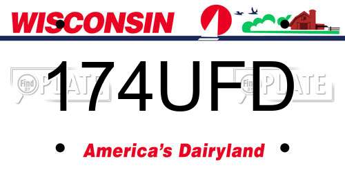 174UFD Wisconsin License Plate