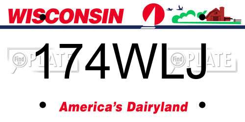 174WLJ Wisconsin License Plate