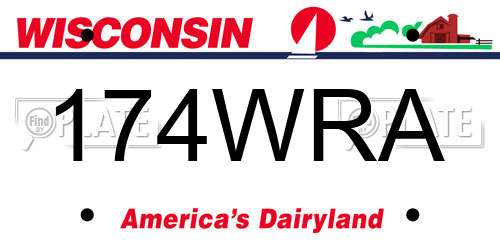 174WRA Wisconsin License Plate
