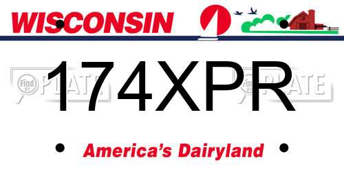 174XPR Wisconsin License Plate