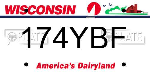 174YBF Wisconsin License Plate