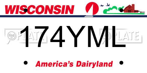 174YML Wisconsin License Plate