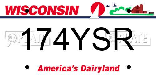 174YSR Wisconsin License Plate