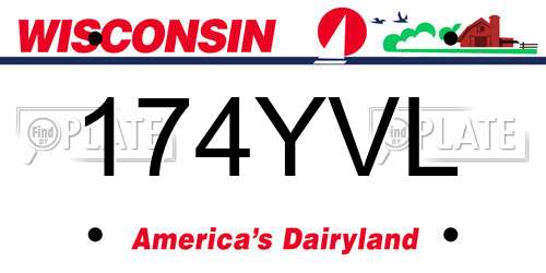 174YVL Wisconsin License Plate