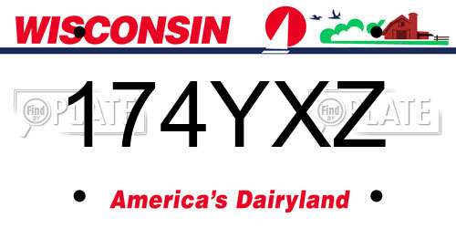 174YXZ Wisconsin License Plate