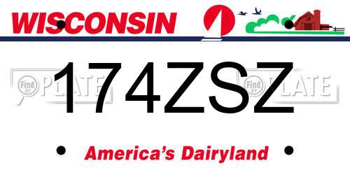 174ZSZ Wisconsin License Plate