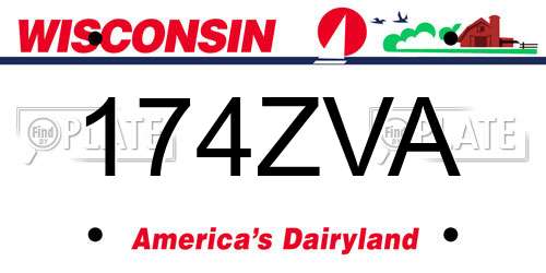 174ZVA Wisconsin License Plate