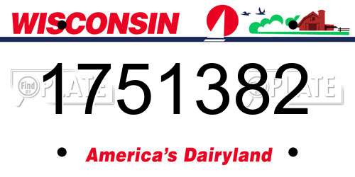 1751382 Wisconsin License Plate