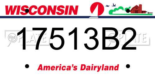 17513B2 Wisconsin License Plate