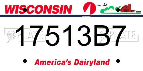 17513B7 Wisconsin License Plate