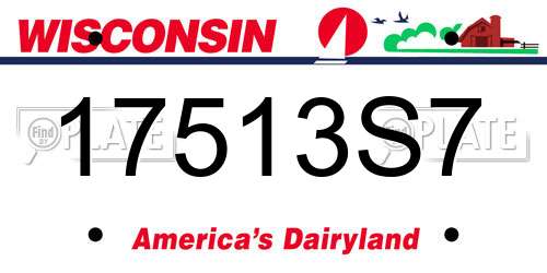 17513S7 Wisconsin License Plate