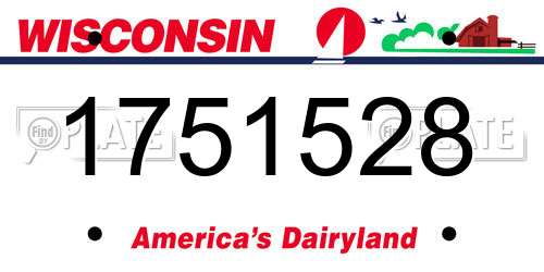 1751528 Wisconsin License Plate